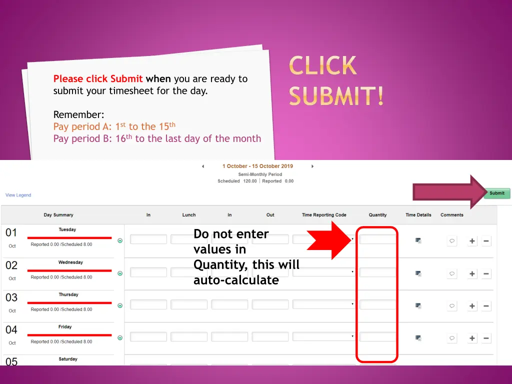 click submit