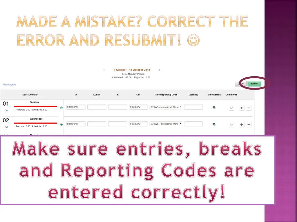 made a mistake correct the error and resubmit