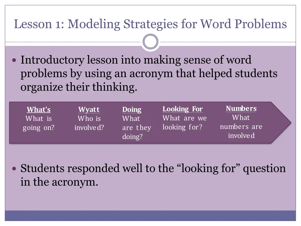 lesson 1 modeling strategies for word problems