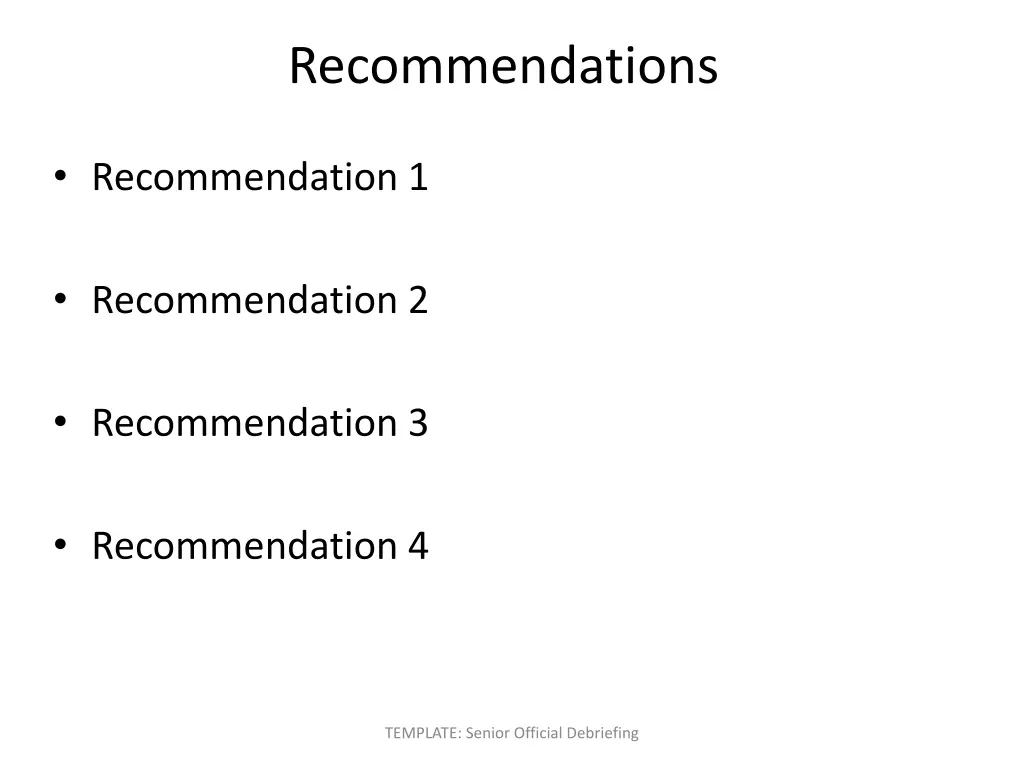 recommendations