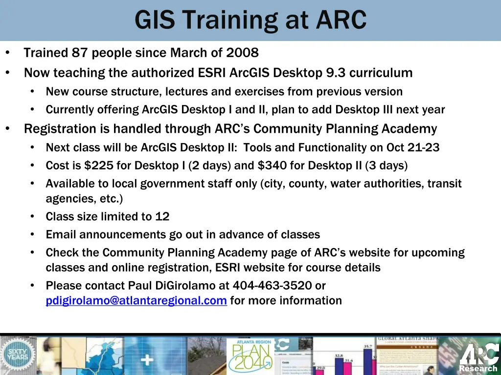 gis training at arc