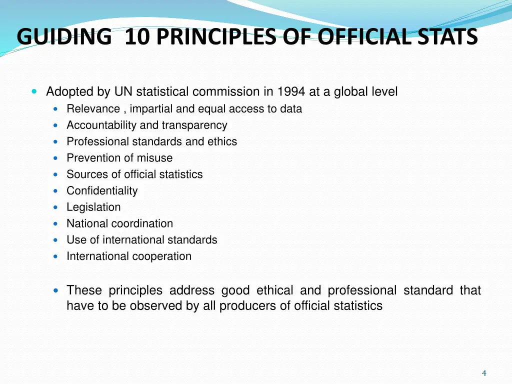 guiding 10 principles of official stats