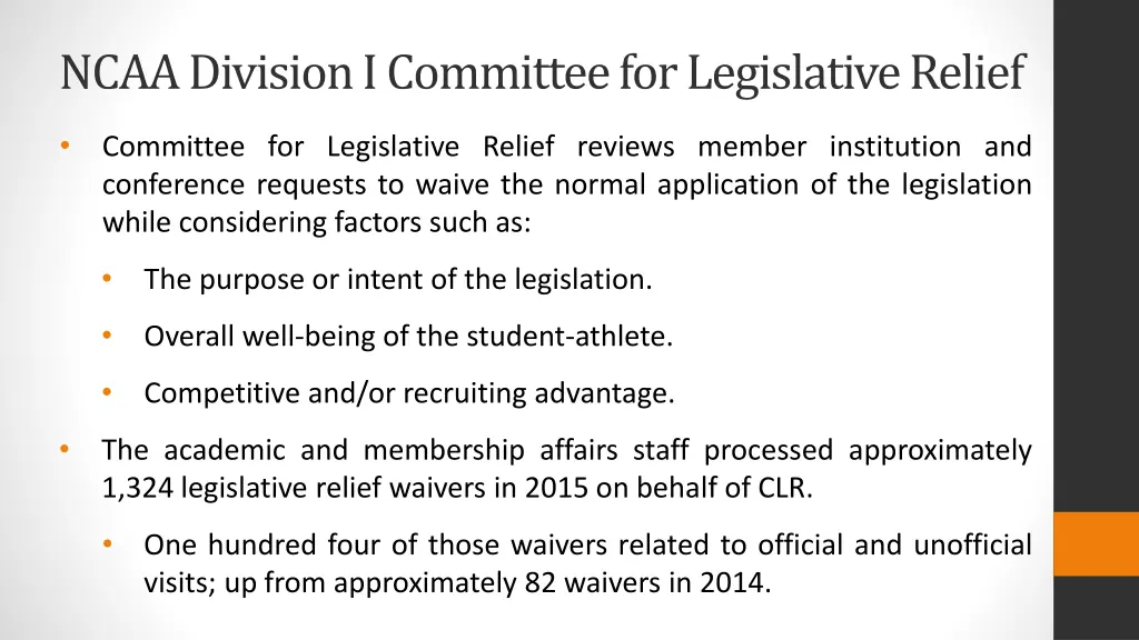 ncaa division i committee for legislative relief 1