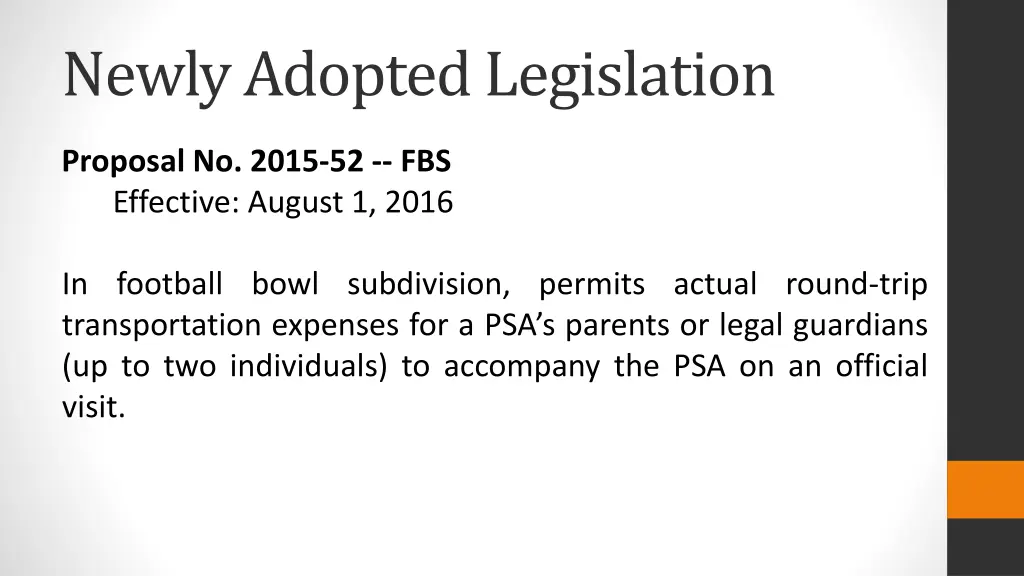 newly adopted legislation 1