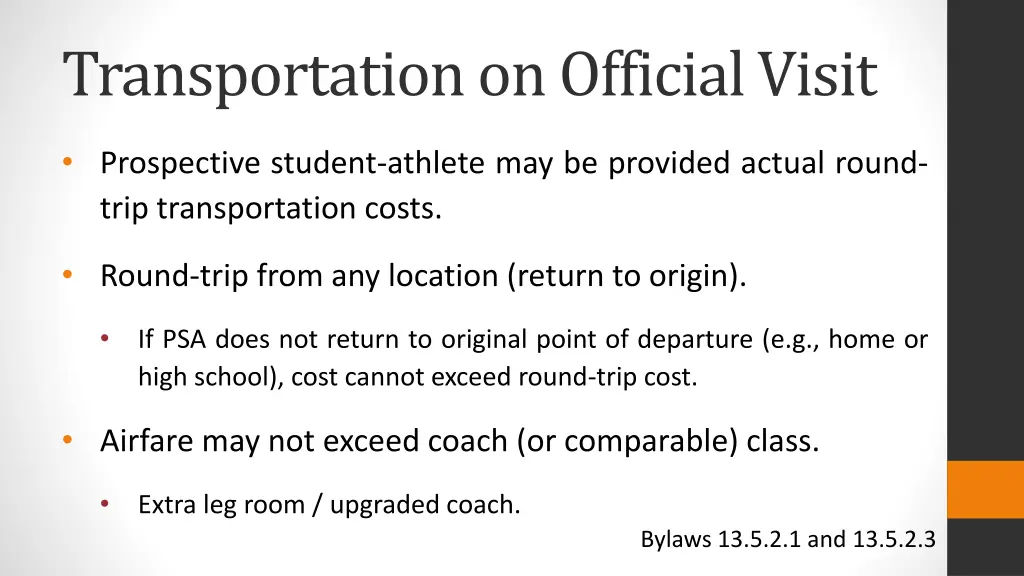 transportation on official visit