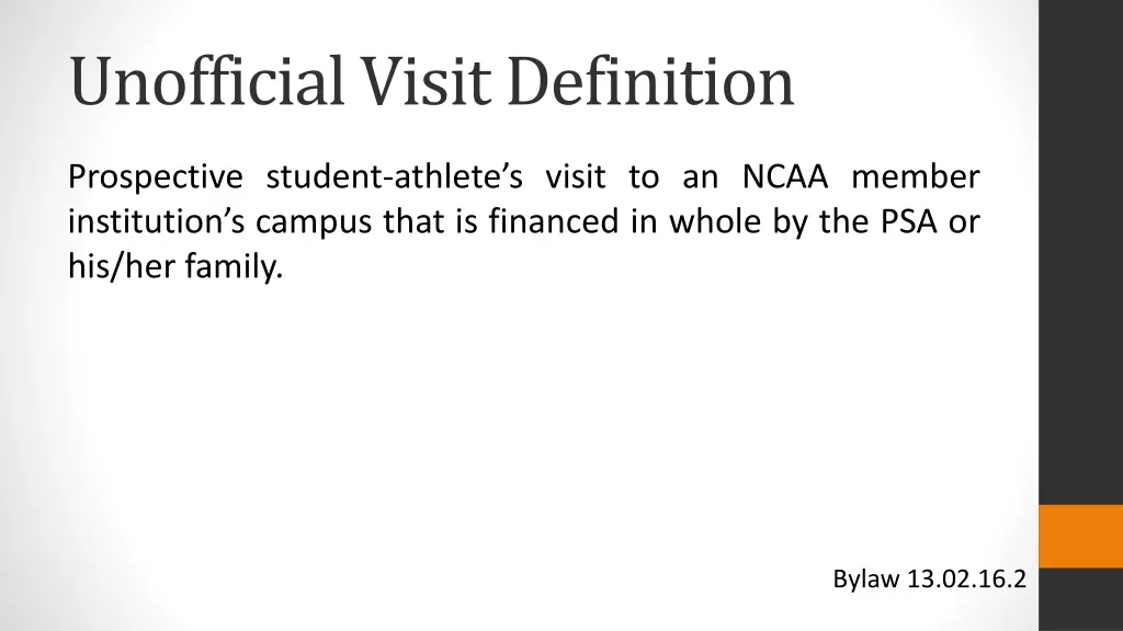 unofficial visit definition