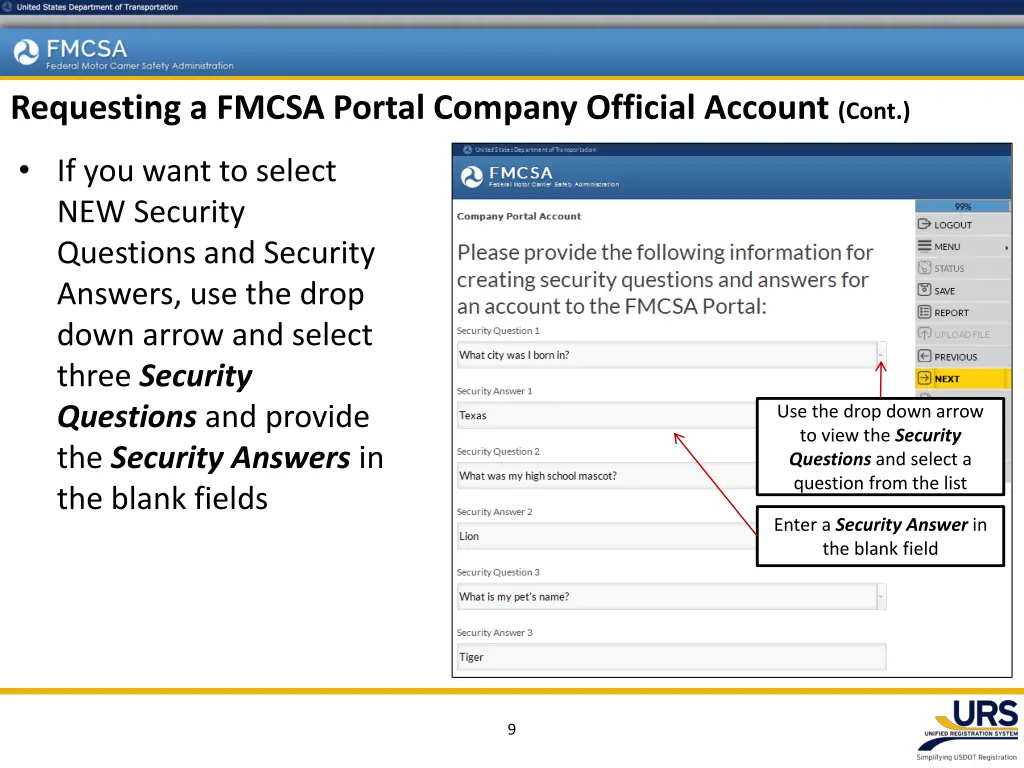 requesting a fmcsa portal company official 5