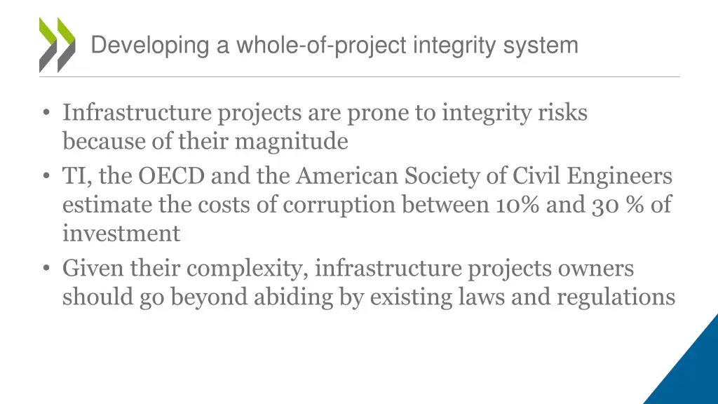 developing a whole of project integrity system