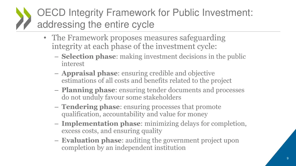 oecd integrity framework for public investment