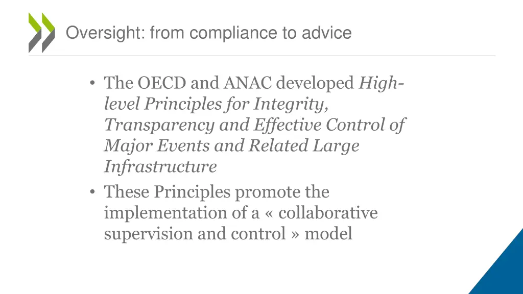 oversight from compliance to advice