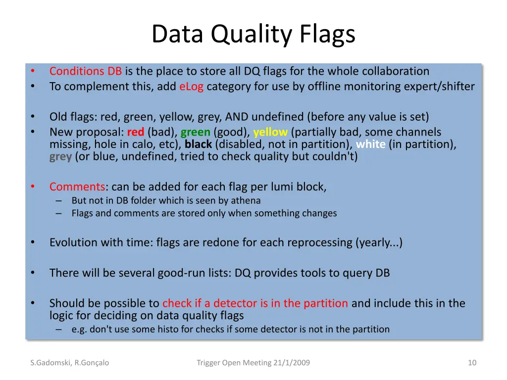 data quality flags