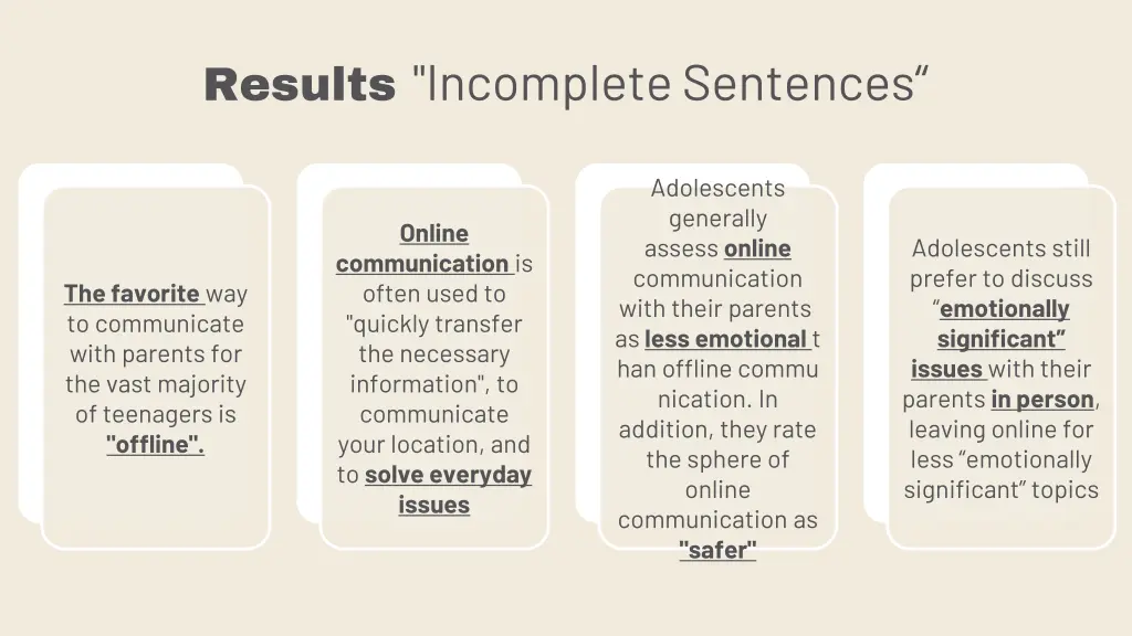 results incomplete sentences