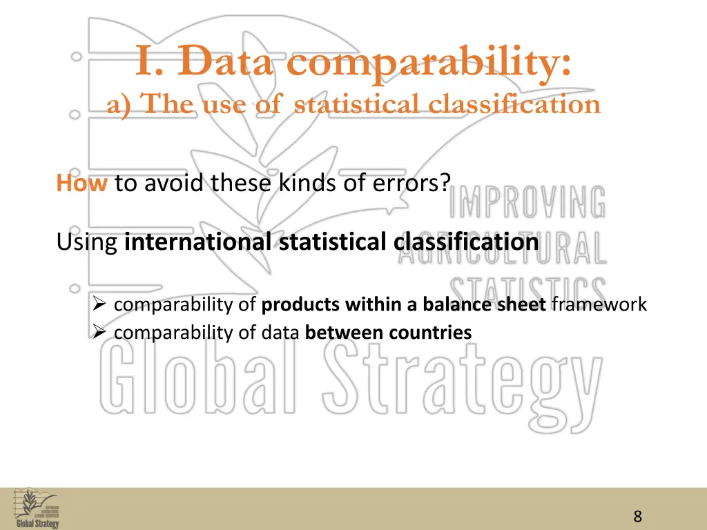 i data comparability a the use of statistical 1