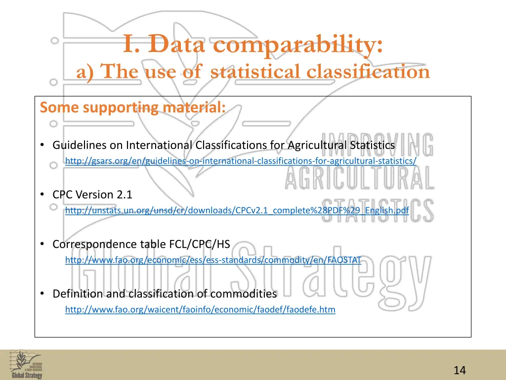 i data comparability a the use of statistical 7