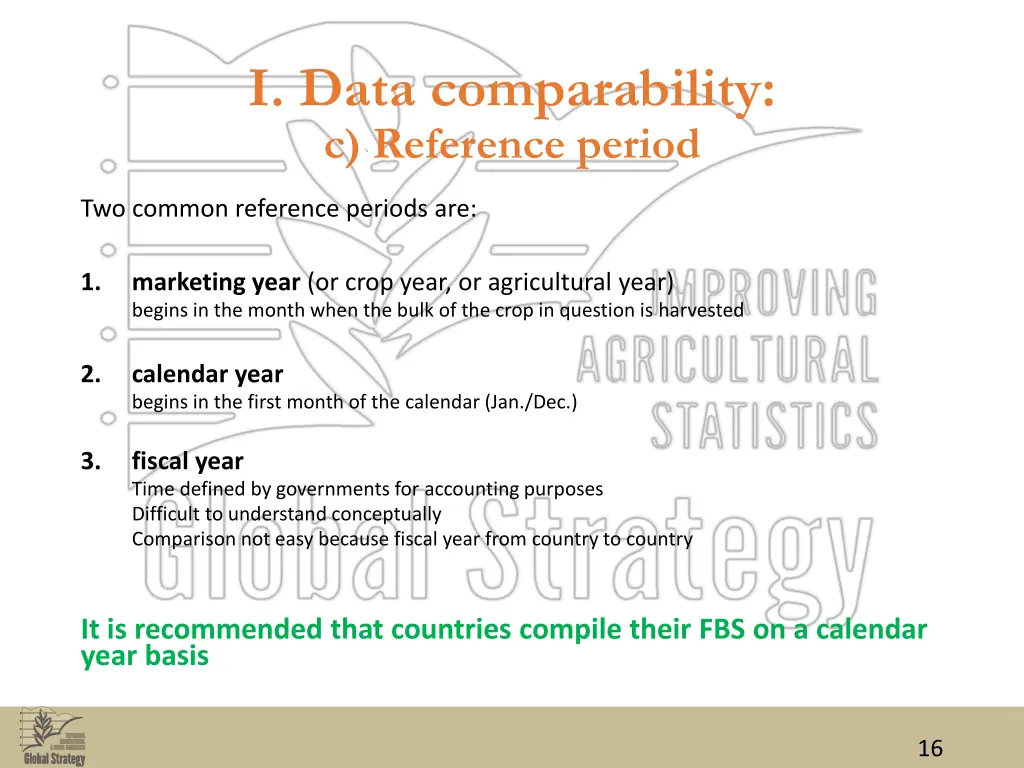 i data comparability c reference period