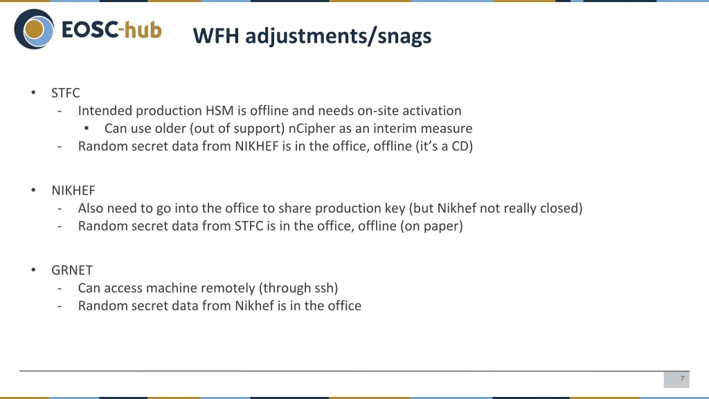 wfh adjustments snags