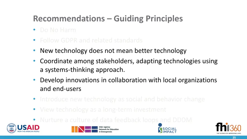 recommendations guiding principles do no harm 2