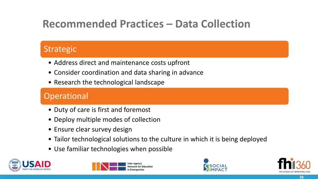 recommended practices data collection