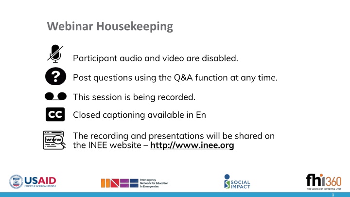 webinar housekeeping