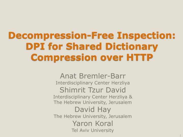 decompression free inspection dpi for shared