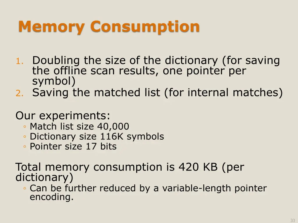 memory consumption