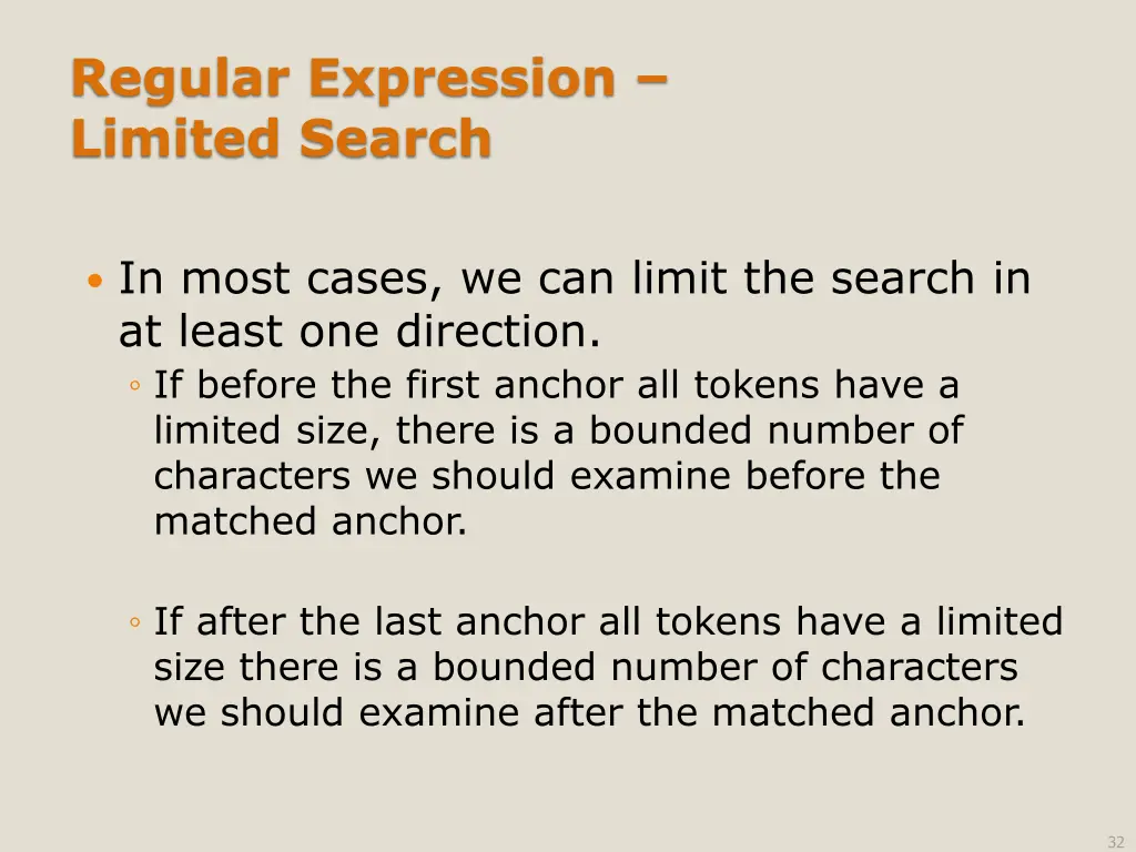 regular expression limited search