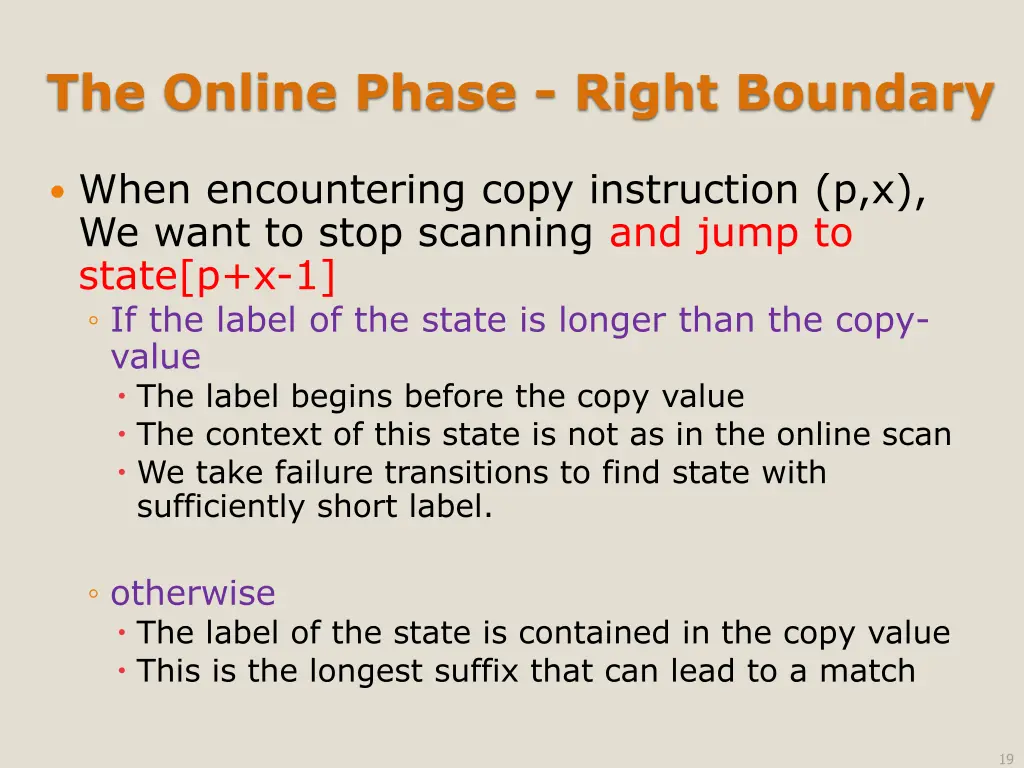 the online phase right boundary