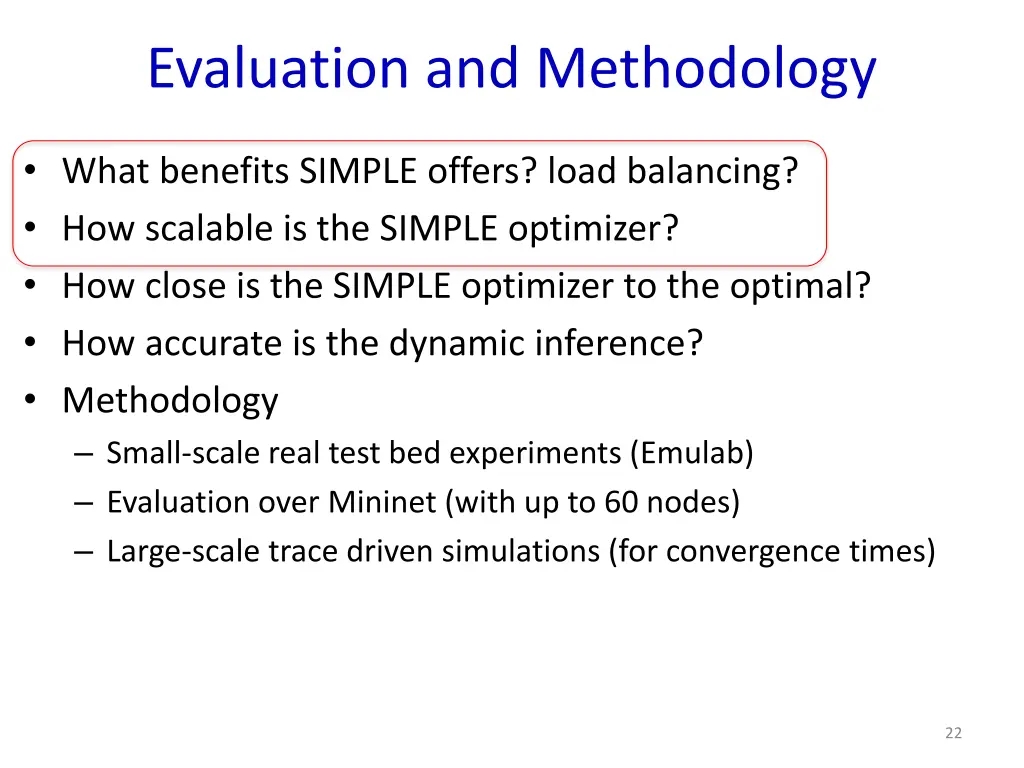 evaluation and methodology