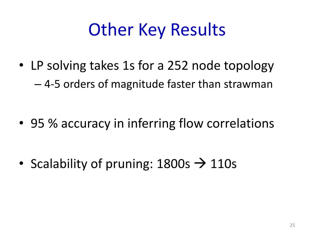 other key results