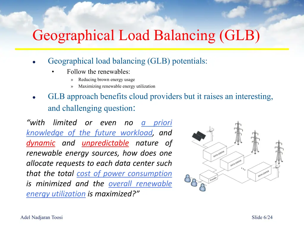 geographical load balancing glb