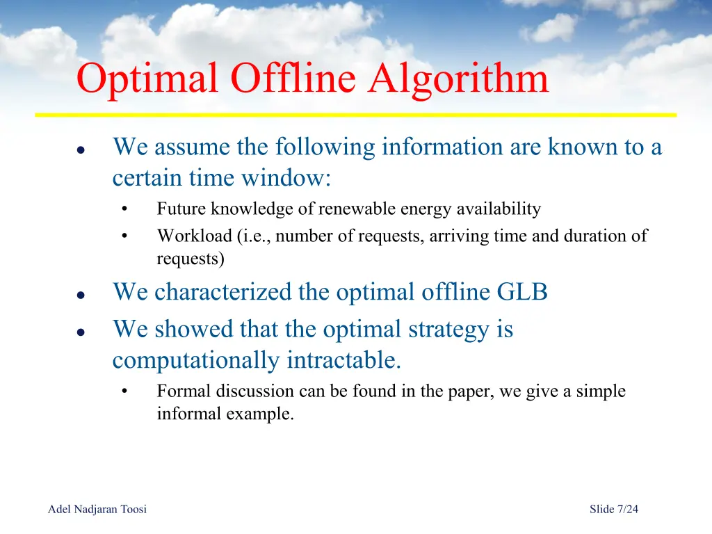 optimal offline algorithm