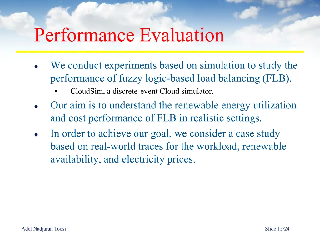 performance evaluation