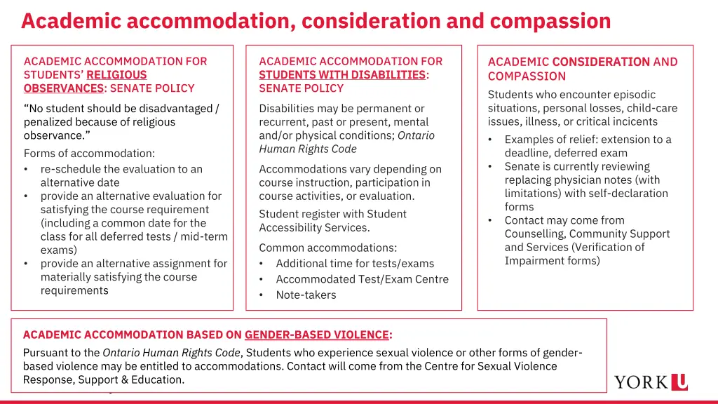 academic accommodation consideration