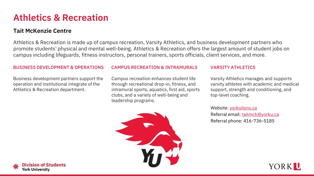 athletics recreation