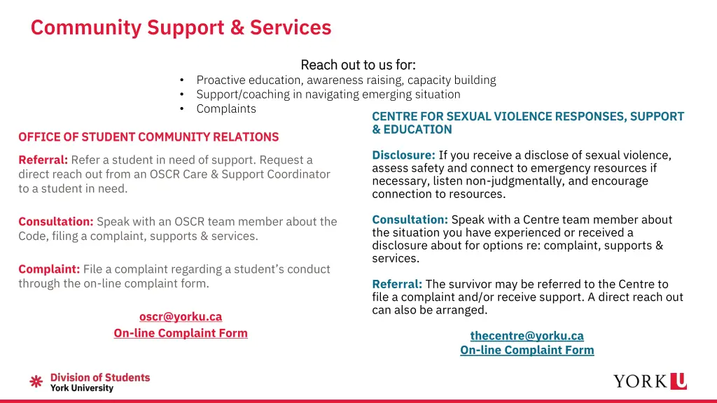 community support services