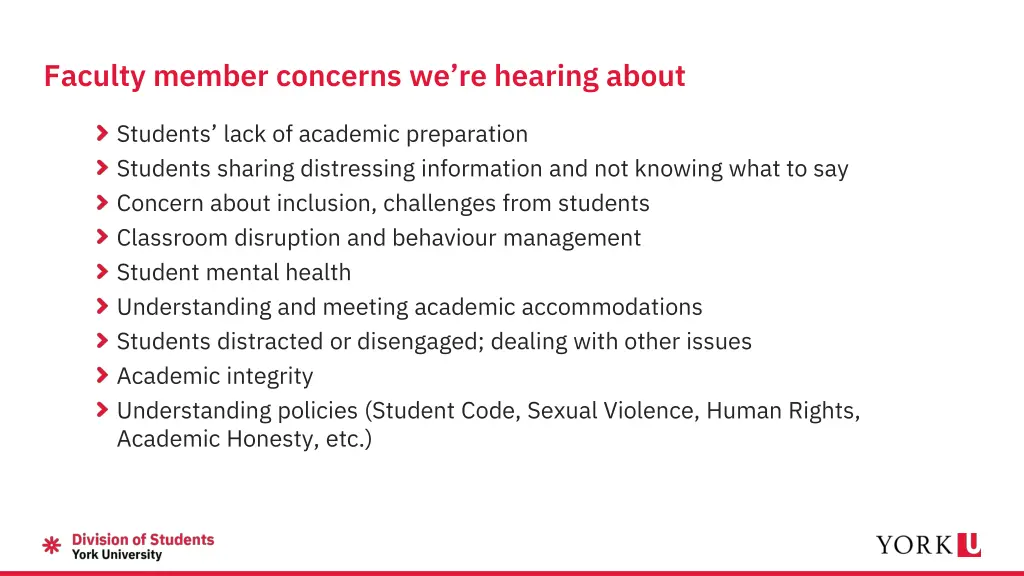 faculty member concerns we re hearing about