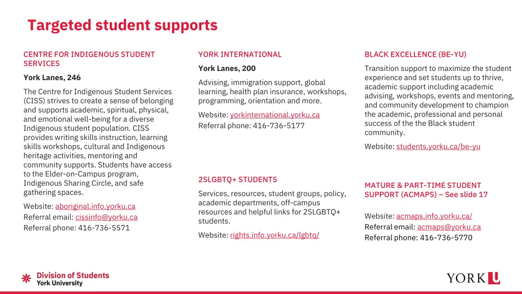 targeted student supports