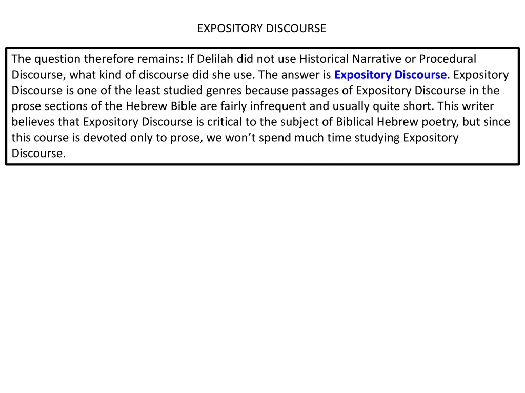 expository discourse