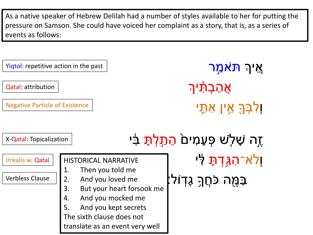 genre hn as a native speaker of hebrew delilah