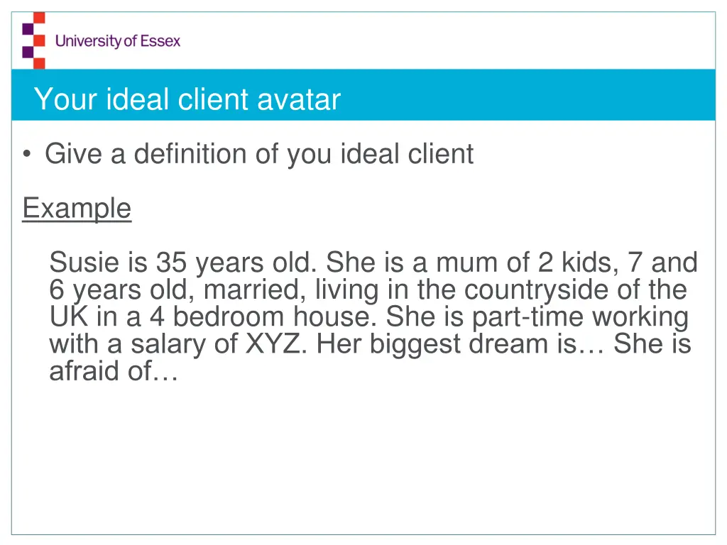 your ideal client avatar