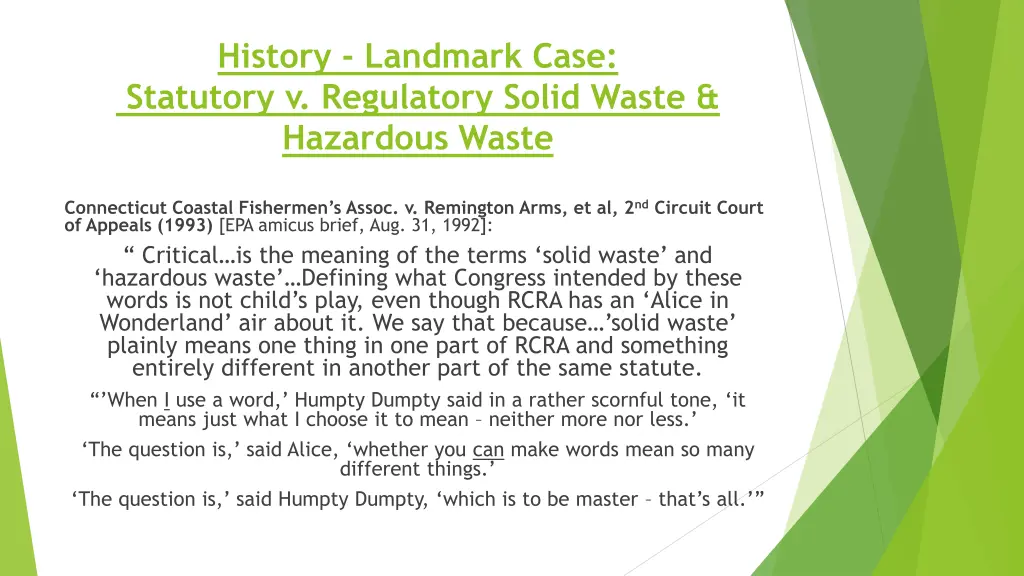 history landmark case statutory v regulatory