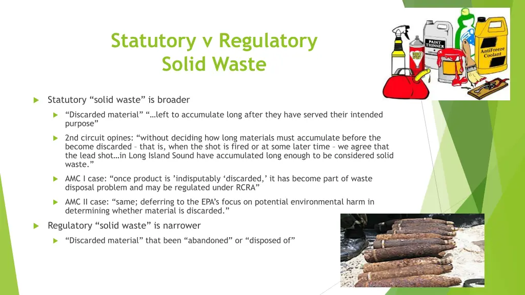 statutory v regulatory solid waste