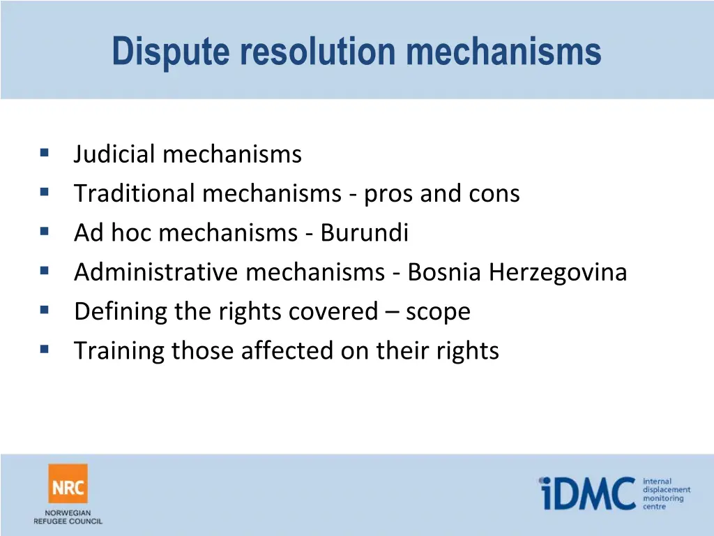 dispute resolution mechanisms