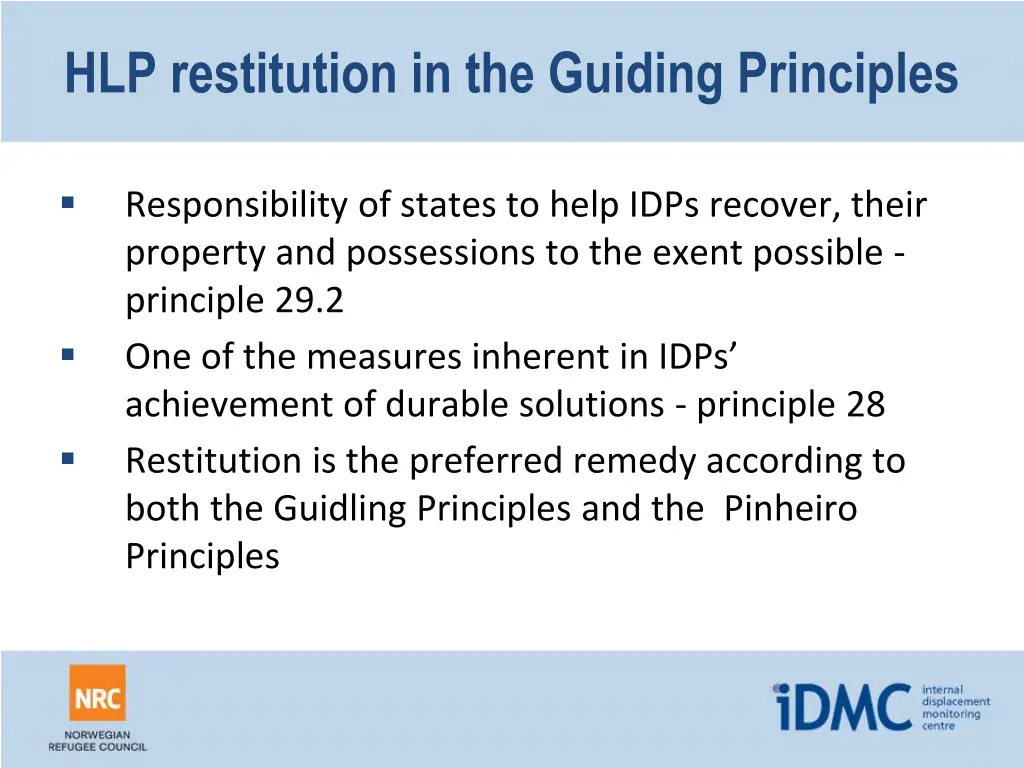 hlp restitution in the guiding principles