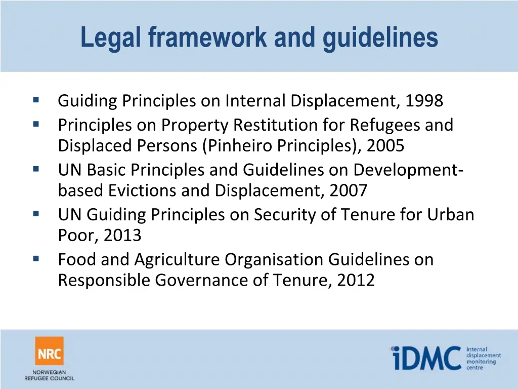 legal framework and guidelines