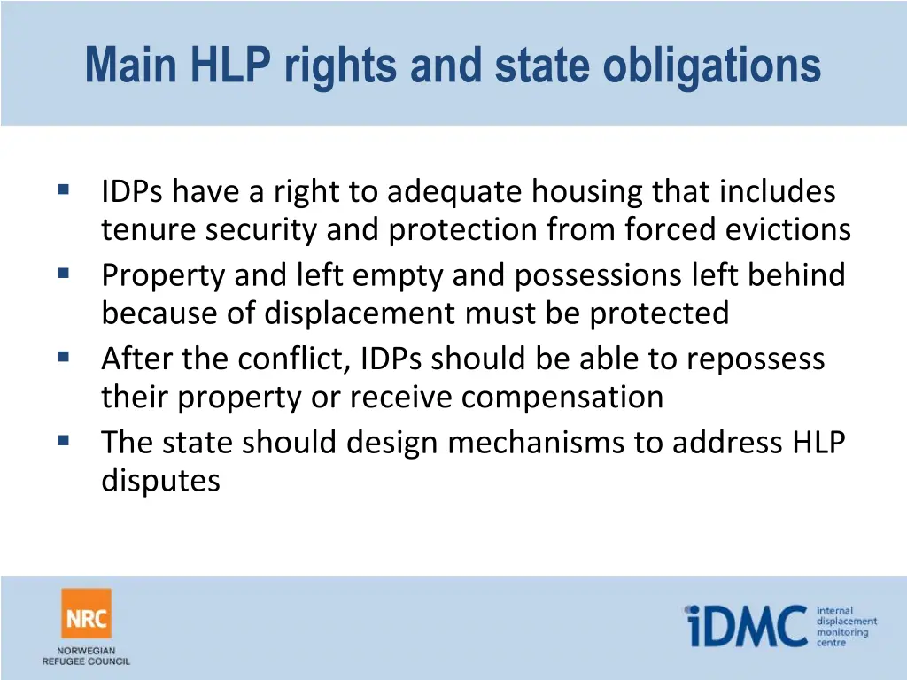 main hlp rights and state obligations