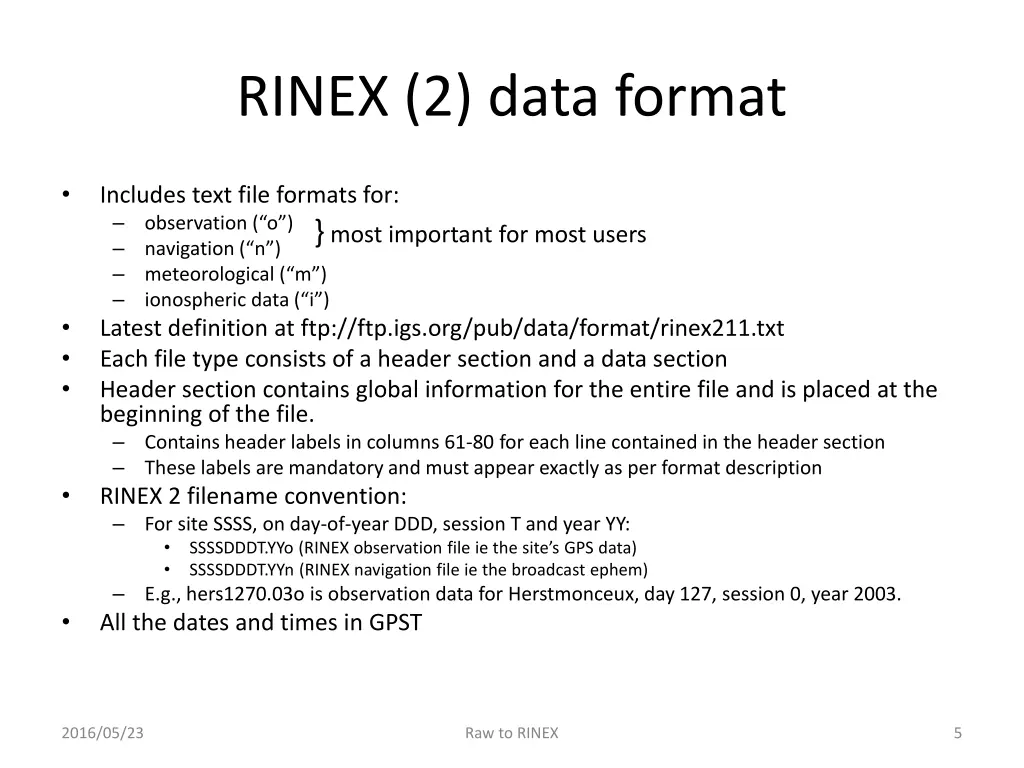 rinex 2 data format