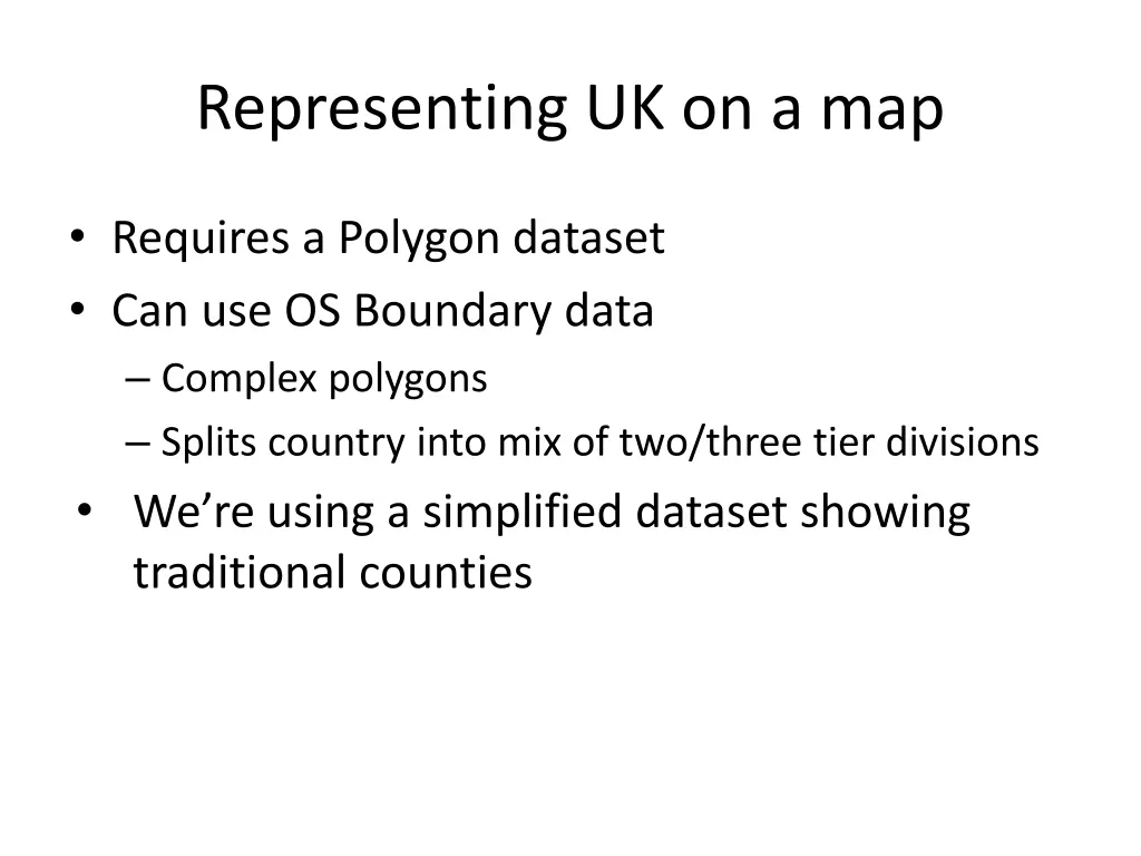 representing uk on a map