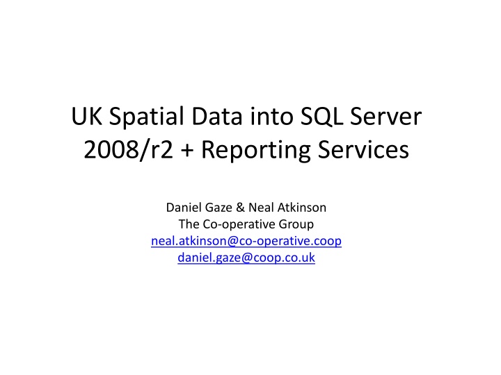 uk spatial data into sql server 2008 r2 reporting