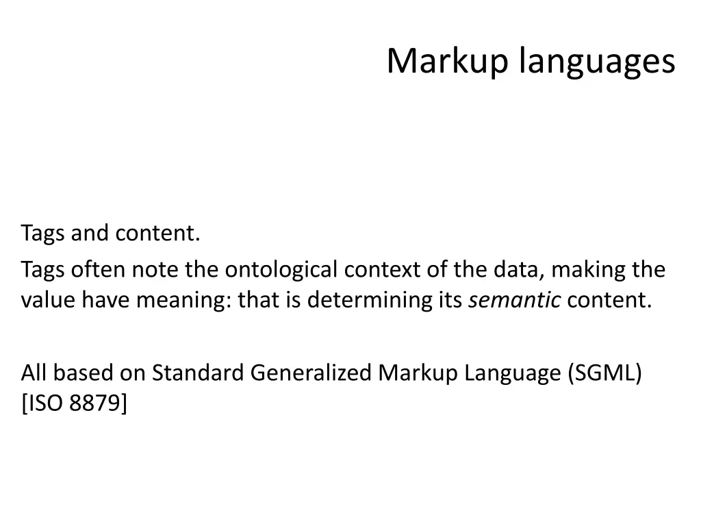 markup languages